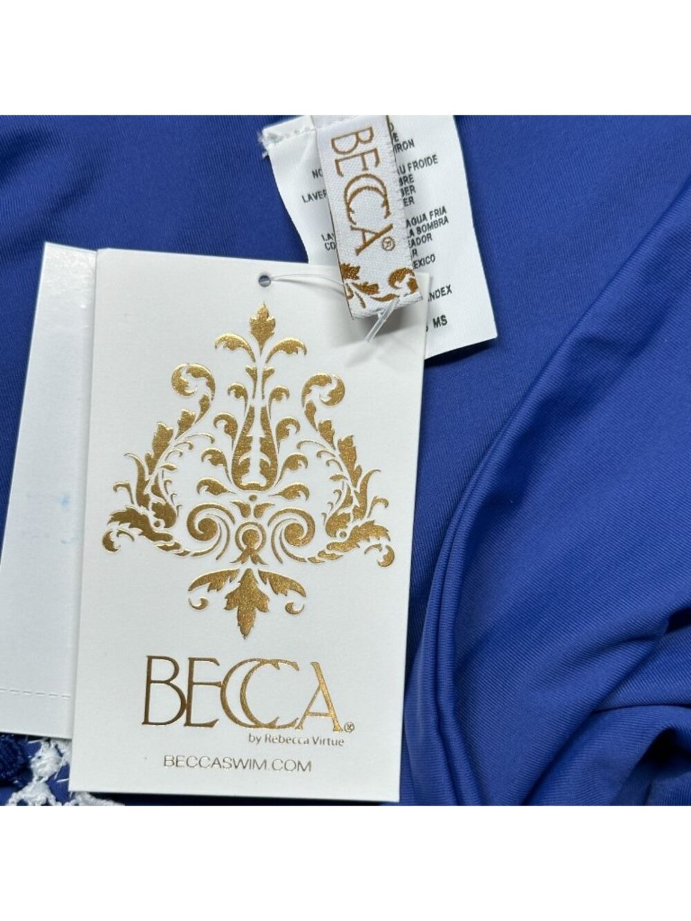 Becca Swim Bottoms Blue Size XL Resort Wear Crochet Delilah Hipster NEW - Picture 9 of 11
